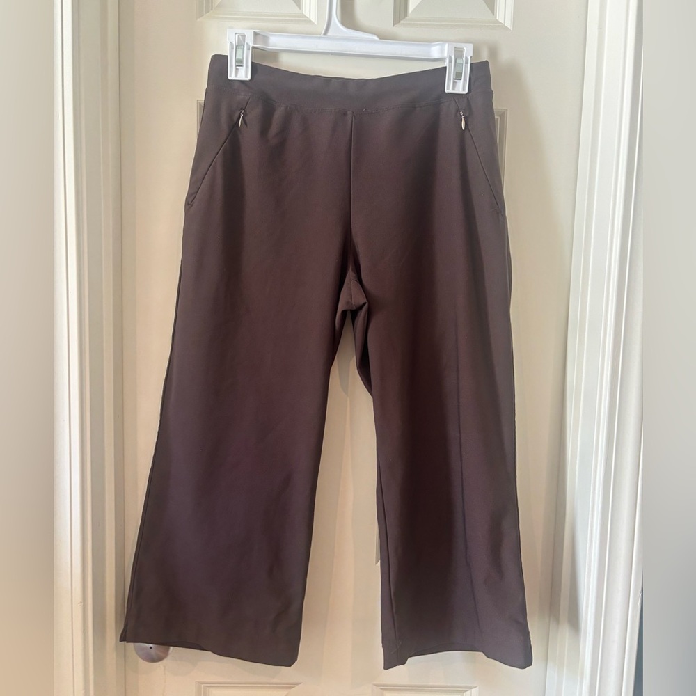 Cropped Brown Wide-Leg Pants